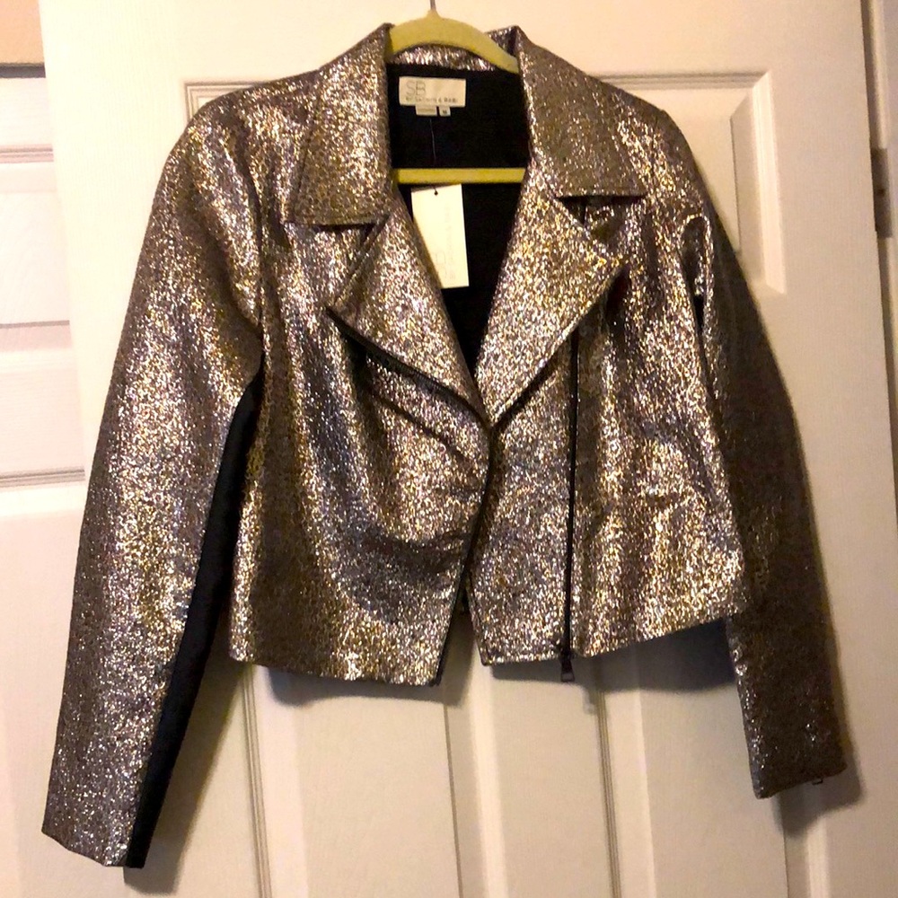 SACHIN & BABI DESIGNER SPARKLE BOMBER JACKET BRAND NEW.NEVER WORN NWT SZM
